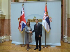 24 September 2013 National Assembly Speaker Dr Nebojsa Stefanovic and the Lord Speaker of the UK House of Lords, Baroness Frances D’Souza